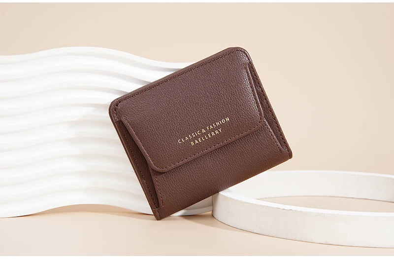 Fashionable Mini Women Wallet Name Engraving High-Quality Card Holder Simple Short Female Coin Purse Small Ladies Purse