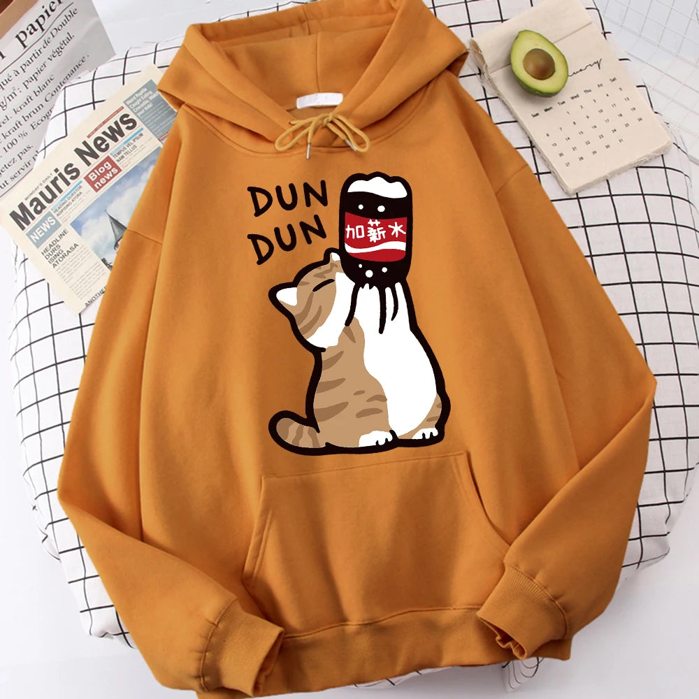 Cartoon Cat "Salary Increase" Hoodie