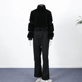Windproof Faux Fur Ski Jumpsuit