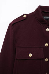 HH 2024 Fashion Women Soft Tweed Bomber Jacket O-Neck Long Sleeve Pockets Buttons Loose Woolen Coat Female Streetwear
