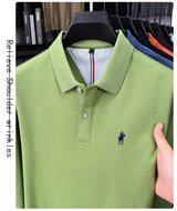 Premium Cotton Embroidered Long Sleeve Polo Shirt