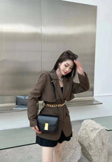 Women’s Genuine Leather Shoulder Bag 2025 Trend Brand Small Square Bags Luxury Designer Handbag Fashion Messenger BagsTofu Bags