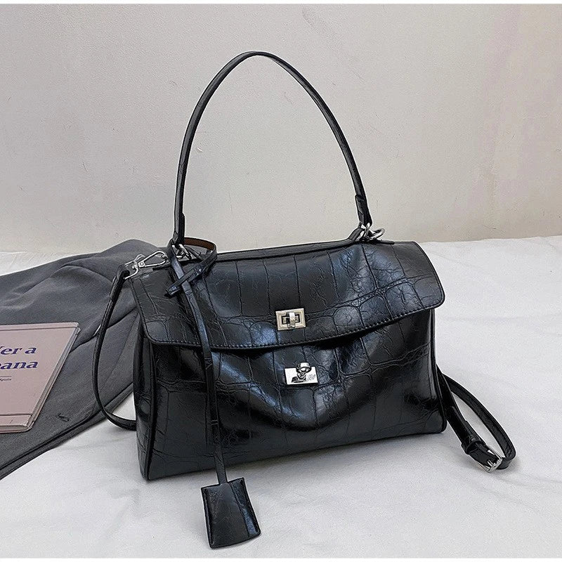 Minimalist Luxury Korean Soft Leather Flap Bag Women Detachable Crossbody Strap Large Capacity Office Daily Commuter Hand Purse