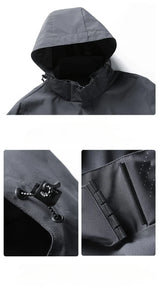 Men’s Hooded Rain Jacket with Detachable Hood