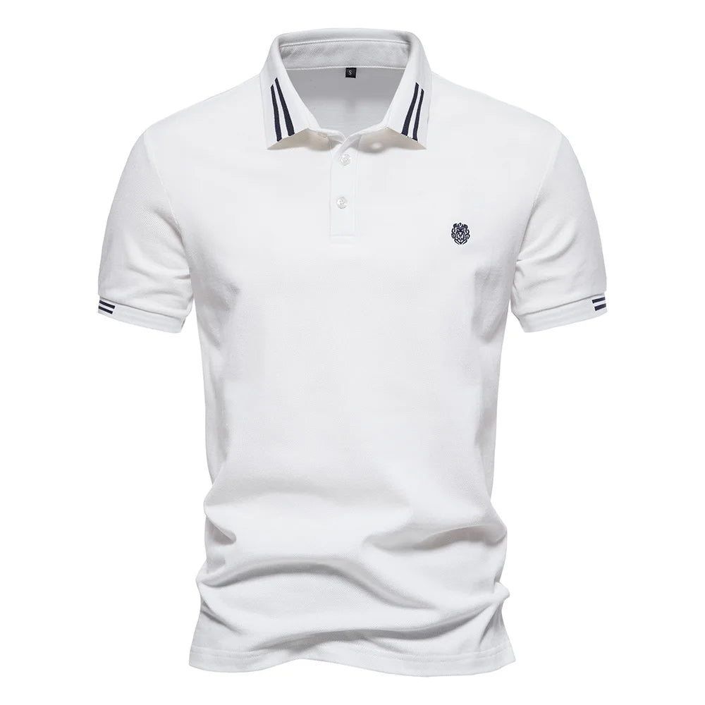 AIOPEON Men's 100% Cotton Polo Shirt – Refined Casual Style