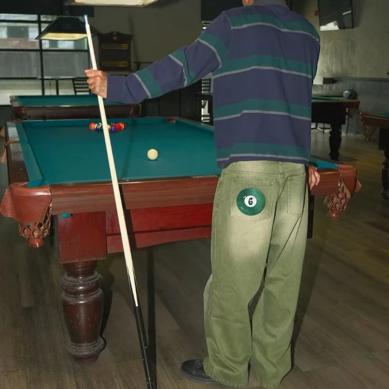 Matcha Green Baggy Jeans | Y2K Retro Denim