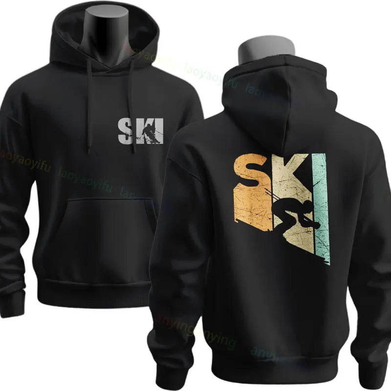 Men's Ski & Snowboard Graphic Hoodie for Fall and Winter