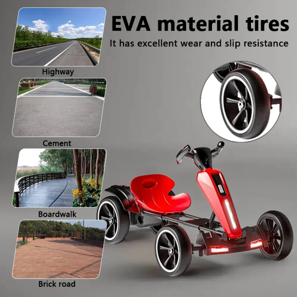 12V Kids Electric Go-Kart | Foldable, 4-Wheel Ride-On Toy