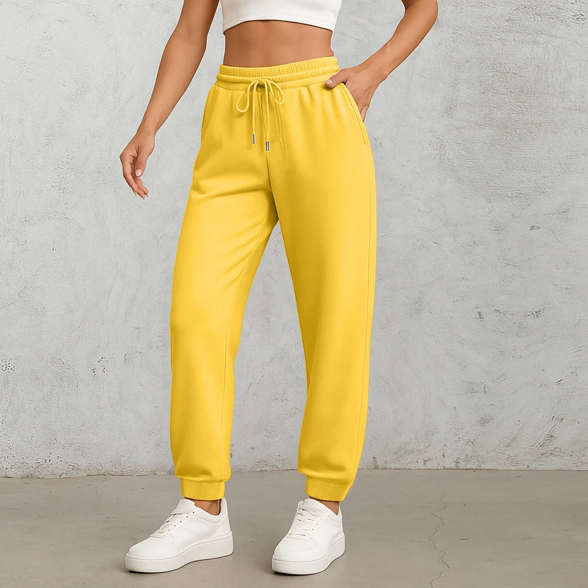 Women's High-Waist Drawstring Straight-Leg Pants