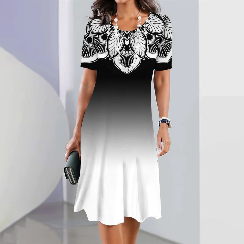 Women’s Striped Short-Sleeve Summer Dress