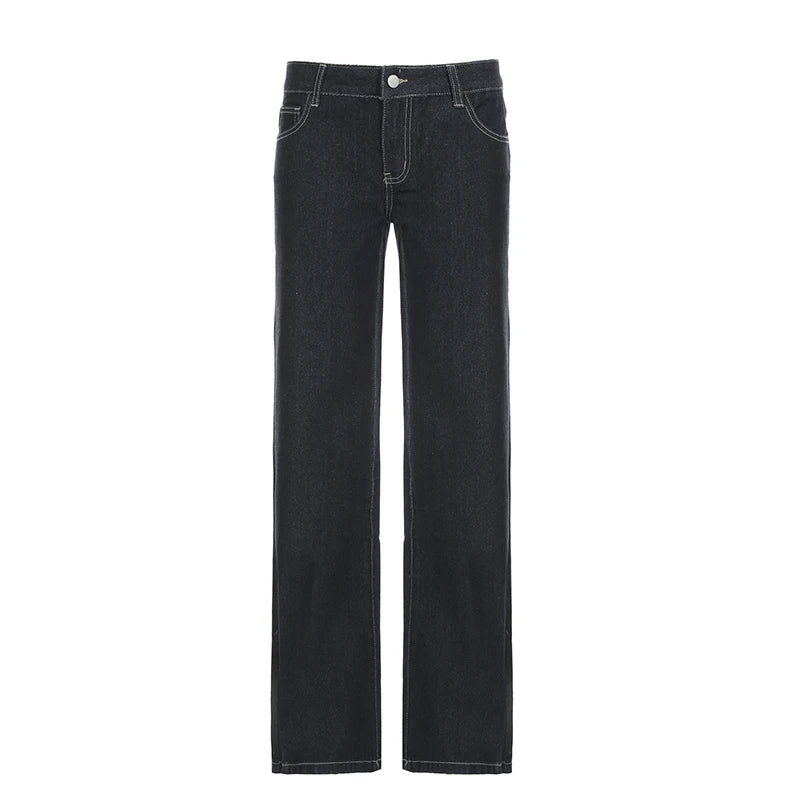 Women's Y2K Flared Jeans – Low Rise Embroidered Denim