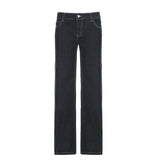 Women's Y2K Flared Jeans – Low Rise Embroidered Denim