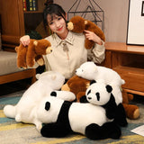 Soft Animal Plush Pillow – Bear & Panda Cuddle Doll