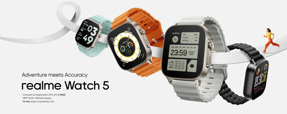 realme Watch 5 – 1.97" AMOLED GPS Smart Watch, 14-Day Battery