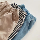 Kids' Striped Casual Denim Trousers