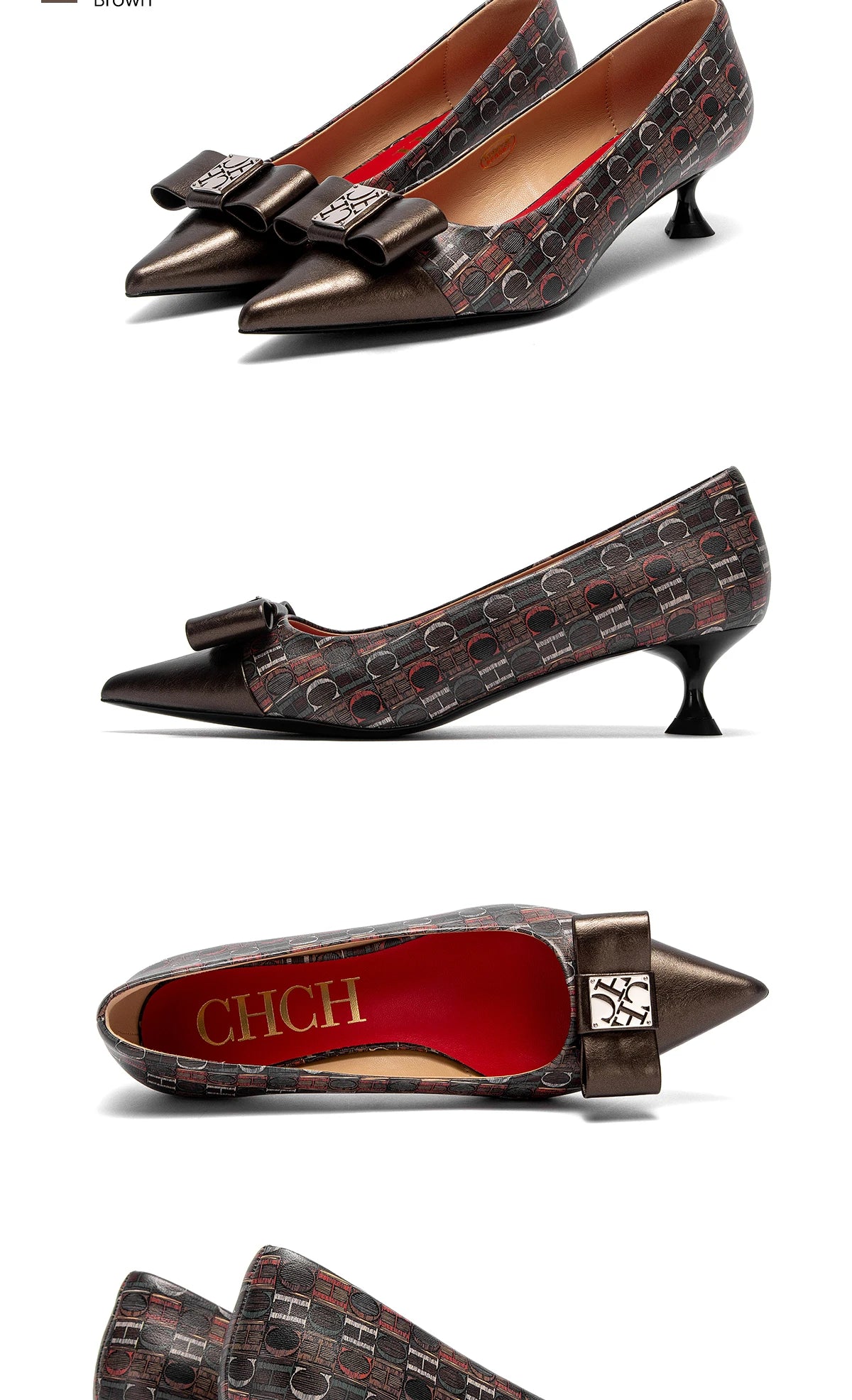 CHCH Women's Velvet Block Heel Pumps | Office & Evening