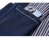 Men Jean Vest Outerwear Denim Waistcoat Multi-pocket Cargo Denim Jacket Blue Sleeveless Coat Retro Fashion Motorcycle Vest