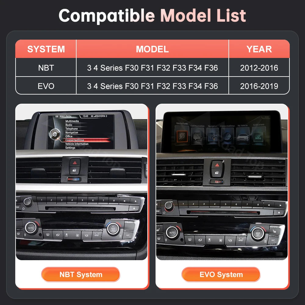 12.3" BMW F30/F36 CarPlay & Android Auto Screen Upgrade