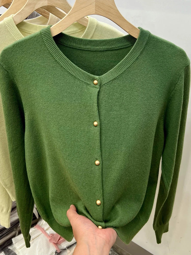 Classic O-Neck Knit Cardigan