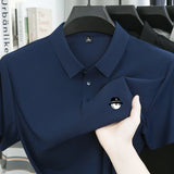 Men's Ice Silk Golf Polo Shirt – 10 Colors, M to 5XL