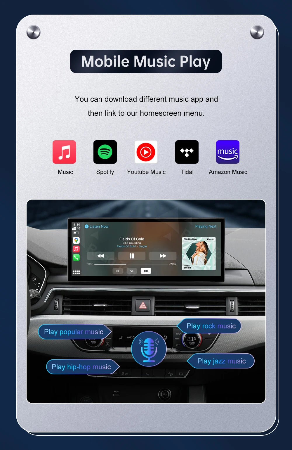 12.3" Audi A4/A5/S4/S5 Multimedia Touch Screen – Wireless CarPlay & Android Auto