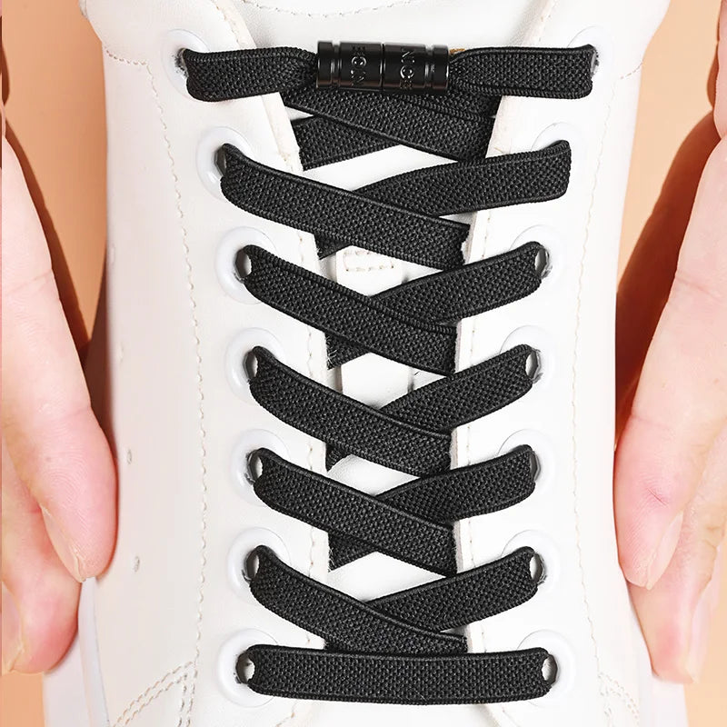 8mm Elastic No-Tie Shoelaces with Button Lock