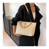 Women's Geometric PU Leather Tote Bag – Large Capacity Shoulder Bag