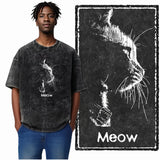 DB Cat Acid-Washed Graphic Tee