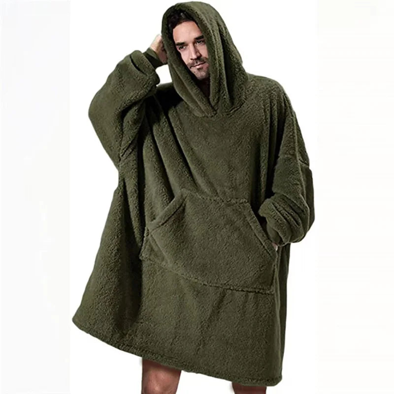 Oversized Fleece Hooded Blanket Sweatshirt
