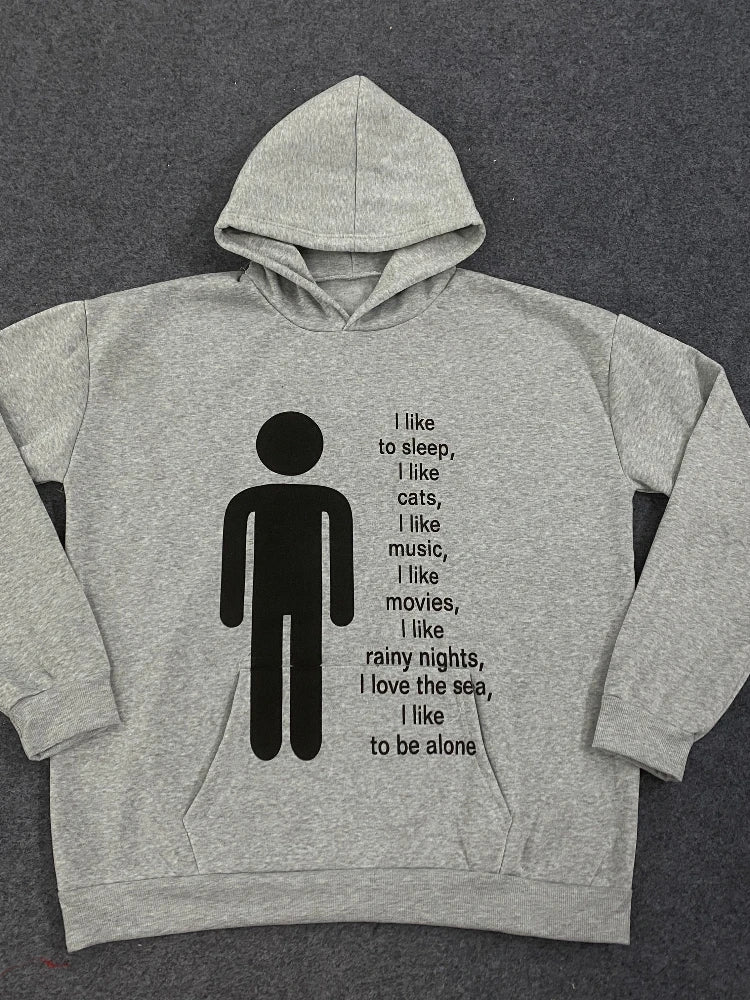 Y2K Graphic Fleece Pullover Hoodie