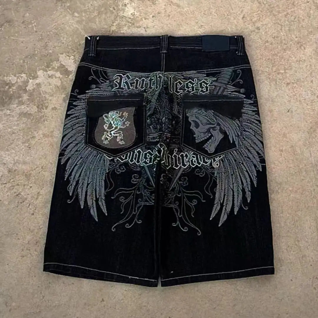 90s Vintage Flower Denim Shorts