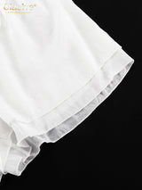 Clacive Casual Loose White 2 Piece Sets Women Outfit 2025 Elegant Long Sleeve Robes With Mid Waist Shorts Set Female Clothing