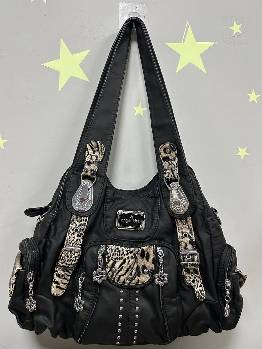 Vintage Women Handbags Fashion PU Leather Shoulder Bags Female Satchel Big-capacity Shoulder Purse Bag bolsa feminina