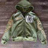 Women's Geometric Print Zip-Up Hoodie