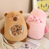 6Pcs Inside Cute capybara Plush Toys Accompany Toy Stuffed Animals Doll Toy Sleep Pillow Children Birthday Gift Home Decor