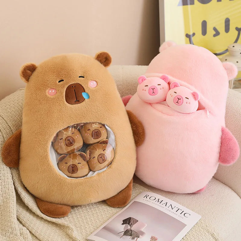 6Pcs Inside Cute capybara Plush Toys Accompany Toy Stuffed Animals Doll Toy Sleep Pillow Children Birthday Gift Home Decor