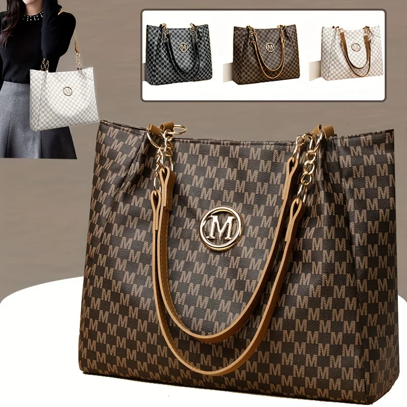 Women's Vintage Letter Tote Shoulder Bag
