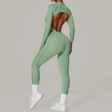 Long Sleeve Zip-Front Yoga Jumpsuit