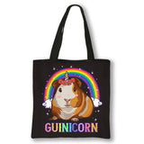 Kawaii Pet Guinea Pig Hamster Print Shoulder Bag Women Casual Handbags Large Capacity Totes Bag Eco Reusable Shopping Bags Gift