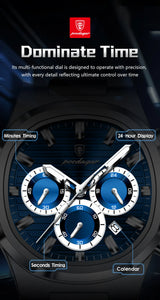 POEDAGAR 834 Men's Luxury Chronograph Watch | Stainless Steel