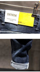Men's Slim-Fit Ripped Jeans | Blue Black Denim