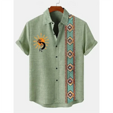 Men's Retro Hawaiian Print Short Sleeve Casual Shirt