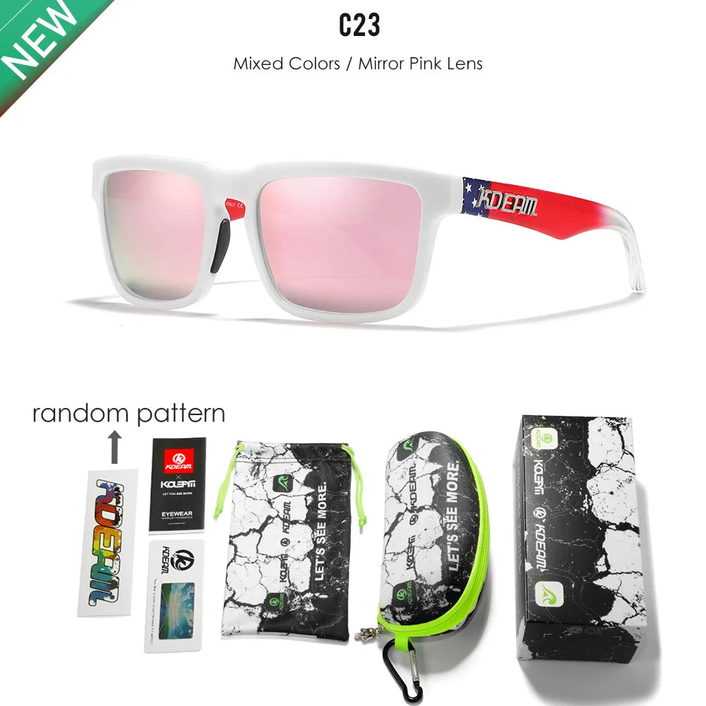 KDEAM All Black Men's Sunglasses Polarized And UV400 Protection Lens Driving Fishing Glasses Mirror With Complete Package