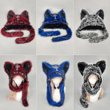 Gothic Plush Cat Ear Beanie – Y2K Punk Warm Cap