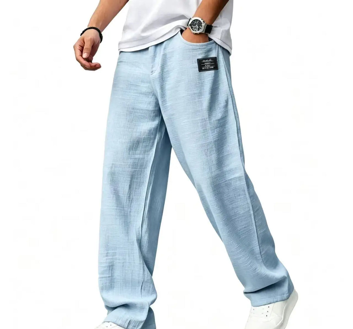 Men's Loose Fit Cotton Straight-Leg Pants