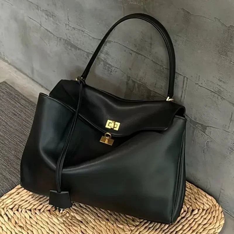 Minimalist Luxury Korean Soft Leather Flap Bag Women Detachable Crossbody Strap Large Capacity Office Daily Commuter Hand Purse