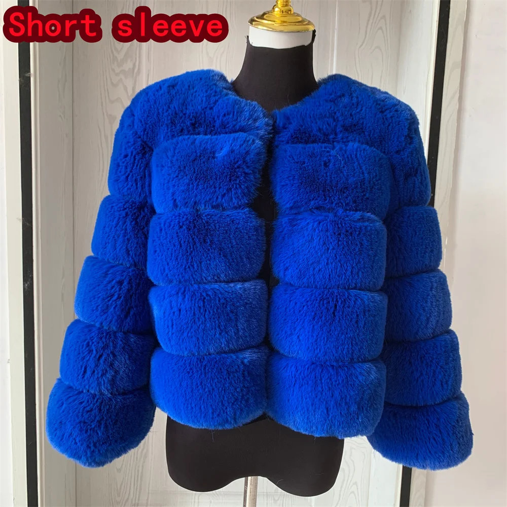 Elegant Winter Faux Fox Fur Crop Jacket