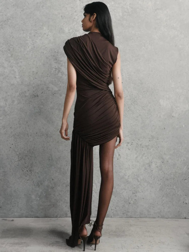 Elegant Ruched Sleeveless Mini Dress