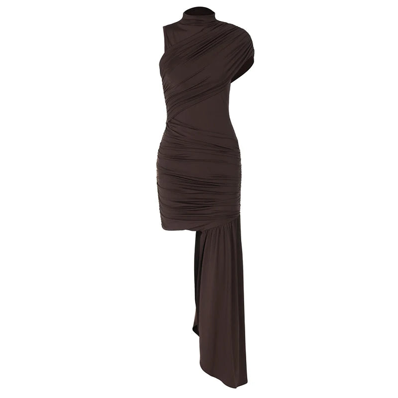 Elegant Ruched Sleeveless Mini Dress