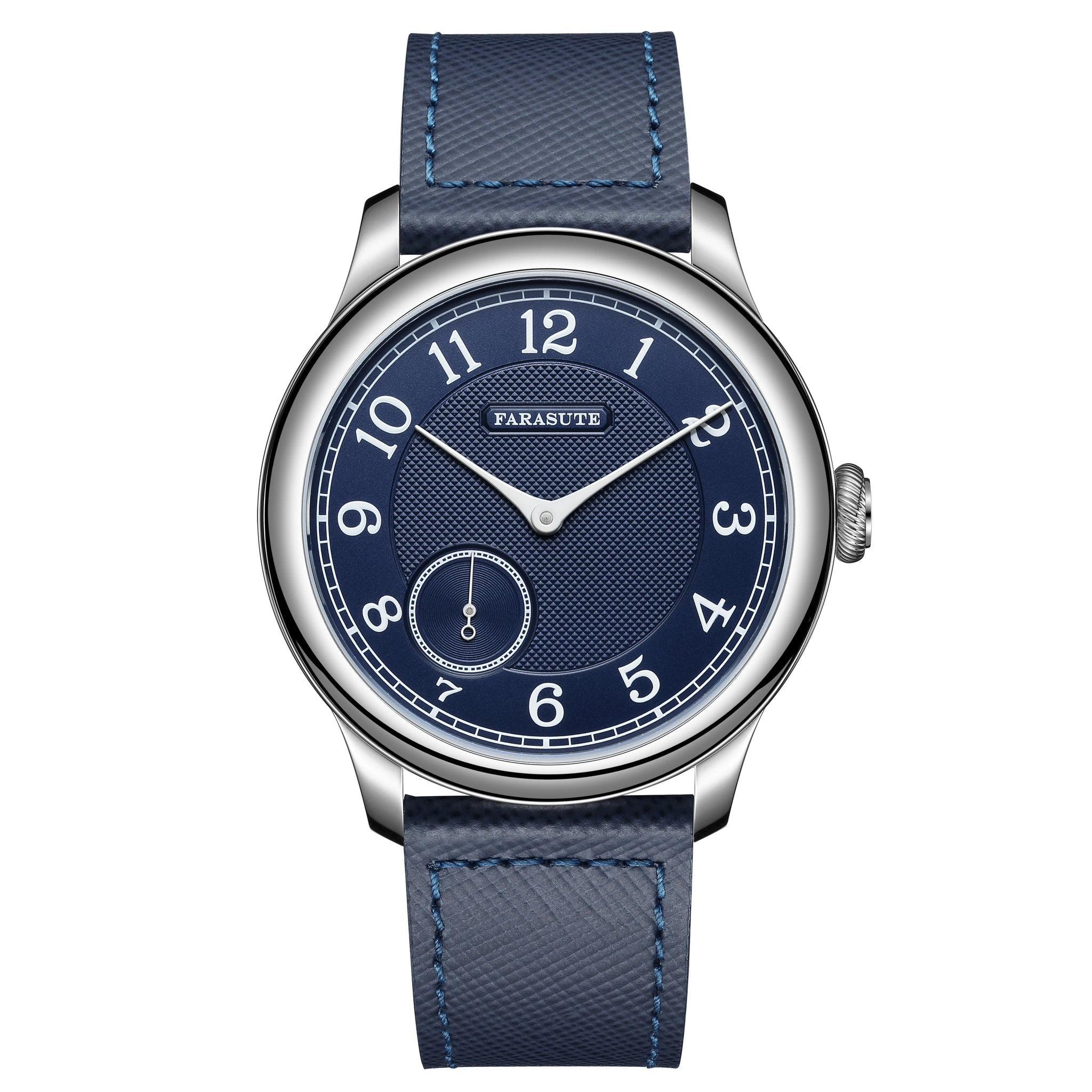 FARASUTE NEW Machinery Men Watch Salmon Dial St17 Manual Mechanical Watch Small Second Vintage Bonklip Bracelet